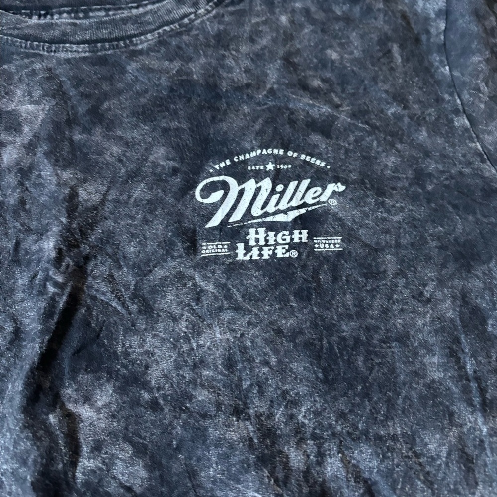 Miller highlife women’s crop top pre loved graphic T-shirt beer tee - Picture 2 of 4